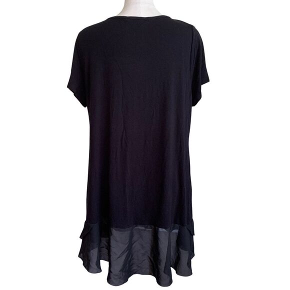 Flowy Black Tunic Top with Gold Studs & Sheer Hem – Size XL - Picture 5 of 7